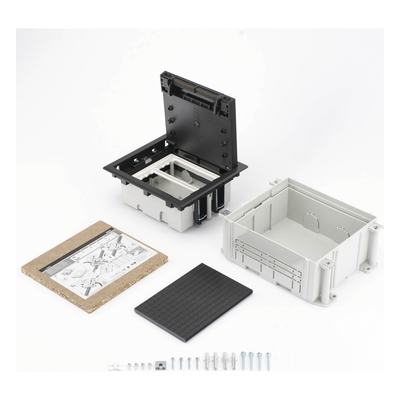 Caja de Suelo / 2 Módulos Dobles K45 / Profundidad Ajustable 70-100 mm (2.76-3.94 in) / Carga 1400 kg / Resistencia Térmica 125 °C / | SIERRA STORE