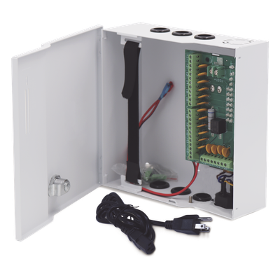 Fuente de poder profesional de 12 Vcc @ 16 A / para 16 cámaras / Con capacidad de batería de respaldo / Requiere batería / Voltaje de | SIERRA STORE