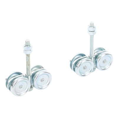 Kit de Carretillas para Puertas Colgantes / 4 Ruedas con Cojinete / Carga 150 lbs (68 kg) / Acero Galvanizado / 2 Unidades | SIERRA STORE