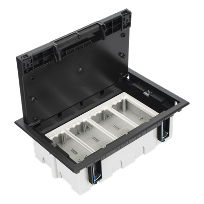 Caja de Pavimento / 4 Módulos / Profundidad Ajustable 70-100 mm (2.76-3.94 ft) / Carga 1300 kg / Resistencia 850°C / Incluye Cubeta y | SIERRA STORE