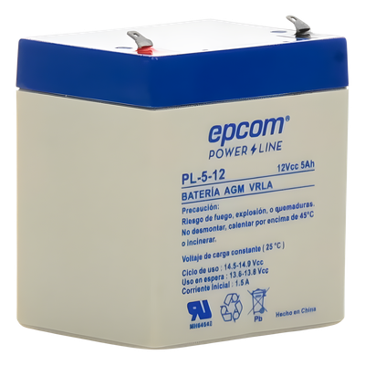 Batería 12 Vcc / 5 Ah / UL / Tecnología AGM-VRLA / Para uso en equipo electrónico Alarmas de intrusión / Incendio/ Control de acceso / | SIERRA STORE