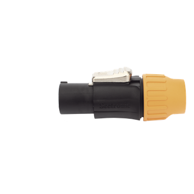 Conector PowerCom Macho / IP65 / 20 A a 250 V CA / Tres Núcleos / Bloqueo Rápido / Carcasa Amarilla | SIERRA STORE