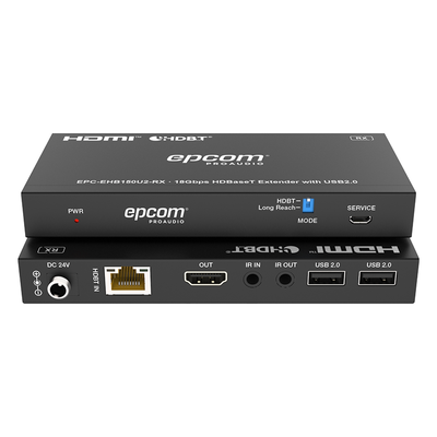 Extensor HDMI con KVM / 4K@60Hz 4:4:4 / 150m (492 pies) en 1080p / 120m (394 pies) en 4K / HDBaseT / USB 2.0 / IR Bidireccional / POC | SIERRA STORE
