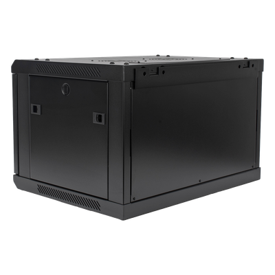 Gabinete de Pared / 6UR / 19in / 450mm Profundidad / 60kg Carga / Acero Negro | SIERRA STORE