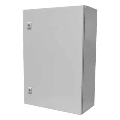 Gabinete de Acero IP66 Uso en Intemperie (400 x 600 x 200 mm) con Placa Trasera Interior Metálica y Compuerta Inferior Atornillable | SIERRA STORE