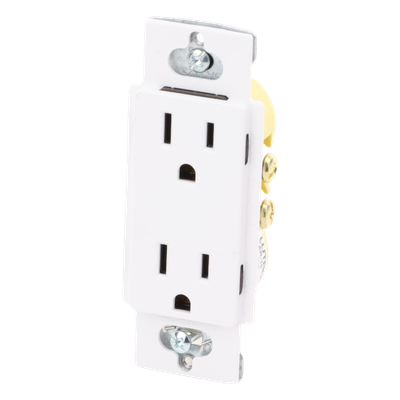Tomacorriente Dúplex / 15 A / 125 V / Estilo Decorador / Perfil Delgado / Terminales de Tornillo | SIERRA STORE