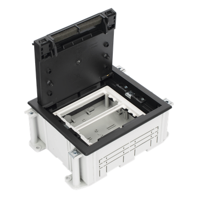 Caja de Suelo / 2 Módulos Dobles K45 / Profundidad Ajustable 70-100 mm (2.76-3.94 in) / Carga 1400 kg / Resistencia Térmica 125 °C / | SIERRA STORE