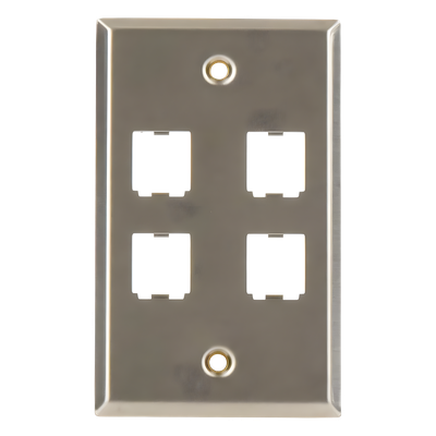 PANDUIT CFP4SY - Placa de Pared Vertical / Acero Inoxidable Grado 304 / 4 Puertos Mini-Com / 2.74 x 4.5 pulgadas | SIERRA STORE