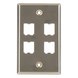 PANDUIT CFP4SY - Placa de Pared Vertical / Acero Inoxidable Grado 304 / 4 Puertos Mini-Com / 2.74 x 4.5 pulgadas | SIERRA STORE