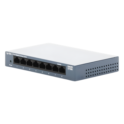 Switch de Escritorio / 8 Puertos Gigabit 10/100/1000 Mbps / Carcasa Metálica / Green Ethernet / Plug-and-Play | SIERRA STORE
