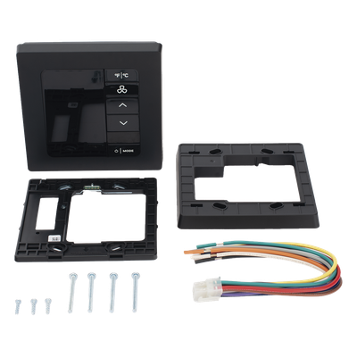 Termostato de Gestión Energética / BACnet MS/TP y Wi-Fi / 100-277 VAC / FCU 2 y 4 Tubos / 3 Velocidades / Sensor PIR / Ónix Negro | SIERRA STORE