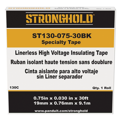 PANDUIT ST130-075-30BK - Cinta Aislante Autoadherente / EPR 0.76 mm (30 mil) / 19 mm x 9.1 m / 600V a 69 kV / 90°C Continuo / 130°C | SIERRA STORE