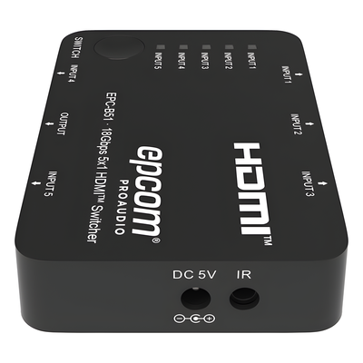 Conmutador HDMI / 5 Entradas x 1 Salida / 18 Gbps / 4K@60Hz / YCbCr 4:4:4 / HDR / Dolby Vision / HDCP 2.2 | SIERRA STORE