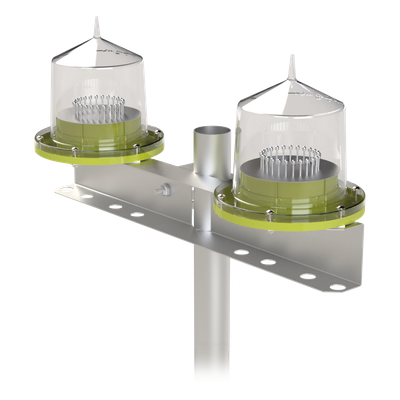 EPCOM INDUSTRIAL HLU3-DOBLE - Base Doble para Lámpara de Obstrucción EI-GSLSE. Compatible con tubo hasta 1-1/4" | SIERRA STORE