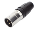 Conector XLR Macho / 3 Núcleos / Acero Inoxidable / Contactos Oro / 20 A / 250 V CA / Identificación por Color | SIERRA STORE