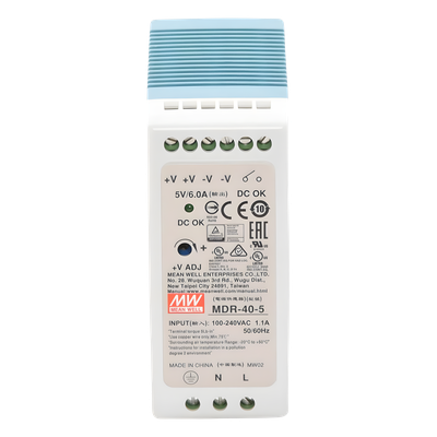 Fuente de Poder Industrial / Riel DIN / 5VCC 40W / Entrada Universal 85-264VAC / 1.31 x 3.54 x 3.94 in | SIERRA STORE