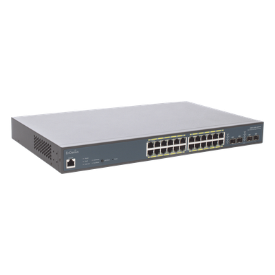 Switch PoE Administrable  de 24 Puertos Gigabit, 4 Puertos SFP, Soporta Hasta 410 W con Opción de Controlador para Serie Neutron y | SIERRA STORE