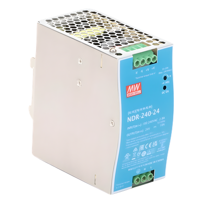Fuente de Poder Industrial / Riel DIN / 240W / 24Vcc / 10A / Entrada 90-264Vca / Eficiencia 88.5% / Sin Ventilador | SIERRA STORE