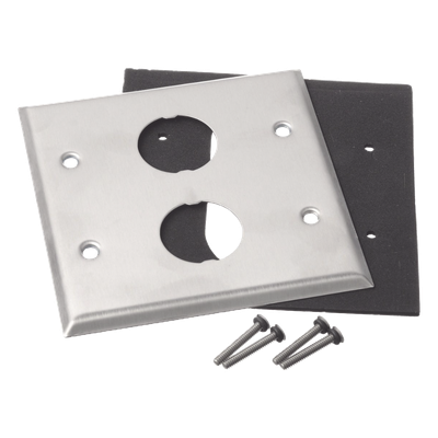 PANDUIT IAEFP2-2G - Placa de Pared Doble Industrial / 2 Puertos / Acero Inoxidable / 4.59x4.5x0.16 in / Montaje Vertical | SIERRA STORE