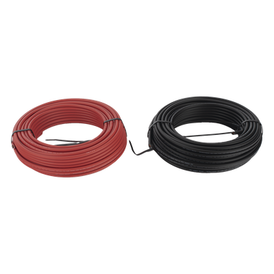 Kit Cable Fotovoltaico / 2 Rollos 25 m (82 ft) / 10 AWG 6 mm² / 1000/2000 V / -40°C a 120°C / Rojo/Negro | SIERRA STORE