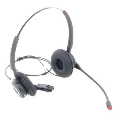 Diadema binaudal (duo) con tecnología antishock para teléfonos IP FANVIL y Polycom con micrófono de cancelación de ruido, larga | SIERRA STORE