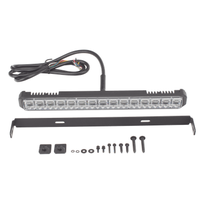Luz Auxiliar LED / 45 LEDs Tricolor Rojo/Azul/Blanco / 12-24 VDC / Lente Transparente / SAE / 11.42" / Halo Rojo Multifuncional | SIERRA STORE