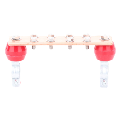 Barra de Unión para Tierra / Instalación en Tubo 1" / Placa 50.8 mm x 200 mm / 8 Conexiones / Tornillería Incluida | SIERRA STORE
