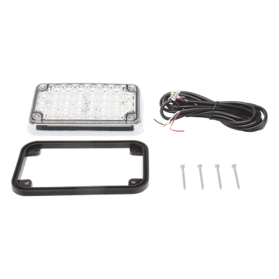 Luz de Advertencia LED / 6x4 pulgadas / Bicolor Rojo/Claro / 66 LED / 12 VCC / 10 Modos de Destello / Montaje Permanente | SIERRA STORE