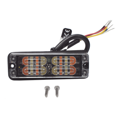 Luz auxiliar LED / Montaje en superficie / 16 LEDs ámbar / 0.5 pulgadas profundidad / 36 patrones destello / IP67 / SAE Clase I | SIERRA STORE