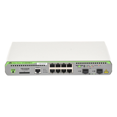 Switch Administrable Capa 3 / 8 Puertos RJ-45 10/100/1000 Mbps / 2 Puertos SFP Gigabit / 20 Gbps Switching Fabric / 1U Rack / 1.08 x | SIERRA STORE