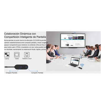 Kit de Conferencia Inalámbrica / Transmisión 4K/30fps / 4 Dispositivos Simultáneos / Alcance 10 m (32.8 ft) / Plug & Play / | SIERRA STORE