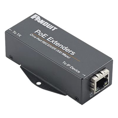 PANDUIT POEXRX1 - Receptor PoE/PoE+ / Hasta 610 m (2000 ft) / Cat5e/Cat6 / 10/100 Mbps / -40°C a 70°C | SIERRA STORE