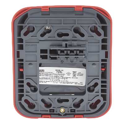 Sirena con estroboscopio / 2 hilos / 12-24 Vcd / candela 15 a 185 seleccionable / rojo con leyenda FIRE / Serie L | SIERRA STORE