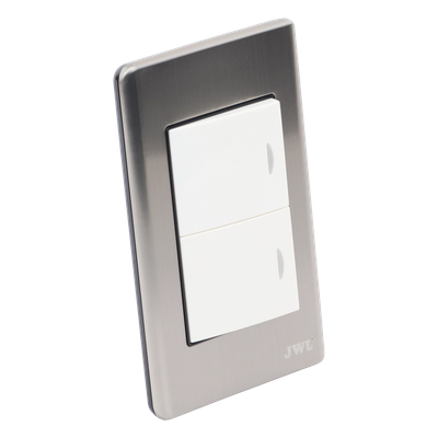 Apagador Doble / 10 A / 127 V CA / 60 Hz / Placa de Acero / 4.6 x 3.1 x 1.2 in | SIERRA STORE