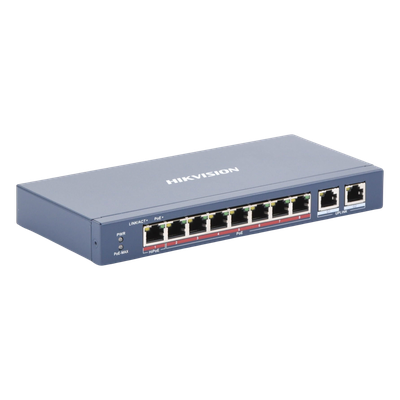 HIKVISION DS-3E0310HP-E - Switch PoE+ / No Administrable / 7 Puertos 10/100 Mbps 802.3 af/at (30 W) / 1 Puerto 10/100 Mbps Hi-PoE (90 | SIERRA STORE