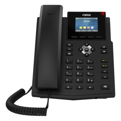 Teléfono IP / 4 Líneas SIP / Pantalla LCD 2.4" Color / PoE / Audio HD / Conferencia 6 Participantes | SIERRA STORE