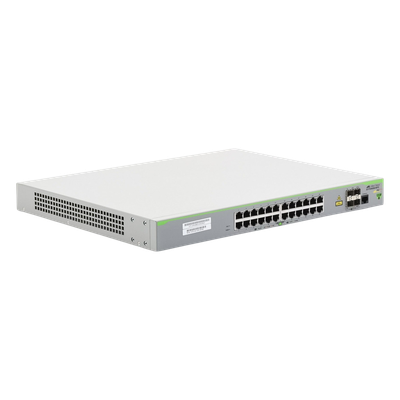 Switch PoE+ Administrable CentreCOM FS980M, Capa 3 de 24 Puertos 10/100 Mbps + 4 puertos SFP, 375 W | SIERRA STORE