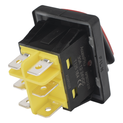 ACCESSPRO APB-03121-R - Interruptor Industrial con LED / IP65 / Contactos NO-COM-NC / Operación -40°C a 125°C / 12/24 VCC / 30A | SIERRA STORE