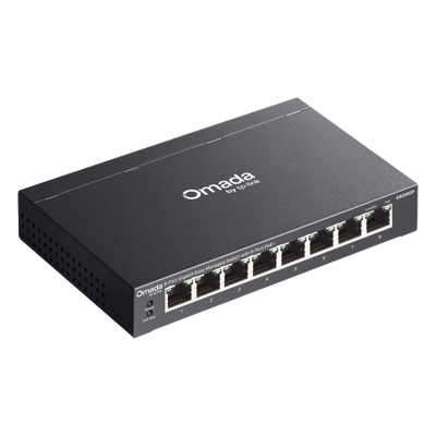 Switch Gigabit Easy Managed 8 Puertos / PoE+ 64W / Cloud Omada SDN / 16 Gbps / Fanless 0 dBA / Alcance Extendido 250m | SIERRA STORE