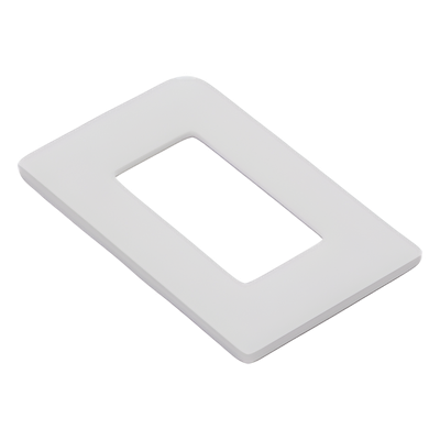 Placa de Pared Screwless / 1 Espacio (1 Gang) / Acabado Satinado Snow / Perfil Delgado 0.30 in (7.6 mm) / Apertura Estilo Designer | SIERRA STORE