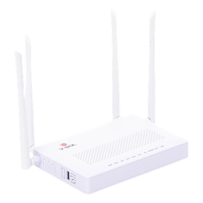 ONU Dual GPON/EPON / Wi-Fi AC Doble Banda / 4 Antenas 5 dBi / 2x LAN Gigabit / 1x FXS / 1x CATV / 12V 1A / 0 a 55°C | SIERRA STORE