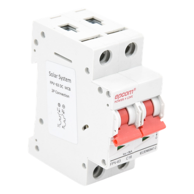 Protección Térmica/ Interruptor 2P, 16A,  Corriente Directa  800 Vcc para Aplicación Fotovoltaica Montaje Riel DIN | SIERRA STORE