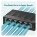 Switch / 5 Puertos Gigabit / 10 Gbps / Fanless / 3.5×2.8×0.9 in | SIERRA STORE