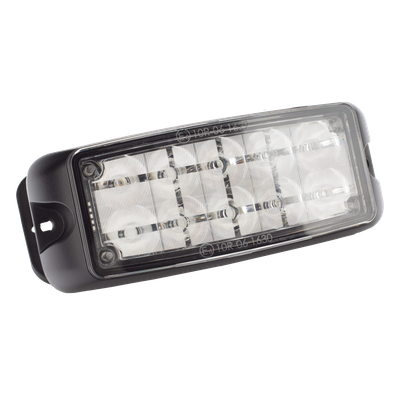 Luz LED de Advertencia / 10 LED de Alta Intensidad / Rojo/Azul / Montaje Superficial / 12-24 VDC / SAE Clase I / IP Resistente al Agua | SIERRA STORE