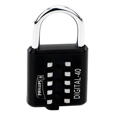 Candado Digital de Combinación / 100,000 Combinaciones / Cuerpo 35/40 mm / Acero Cromado / Sin Llave / Anti-corrosión | SIERRA STORE