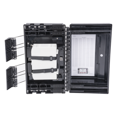 Caja de Empalme de Fibra Óptica / IP65 / Aérea / 144 Empalmes / 6 Charolas / 4 Entradas 4-16 mm / -40°C a +65°C / 13.8x8.3x4.3 in | SIERRA STORE