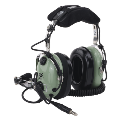 Auriculares de Aviación / Cancelación Activa de Ruido / Reducción 24 dB / Cable Espiral 1.5 m (4.9 ft) / Micrófono M-7A / | SIERRA STORE