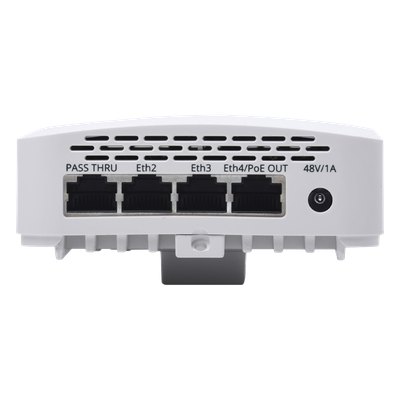 Access Point WiFi cnPilot e430H Indoor Wall Plate, doble banda, Wave 2, antena beamforming, 4 puertos de salida (1x PoE Gigabit y 3x | SIERRA STORE