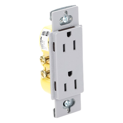 Contacto Dúplex de Pared / 15 A / 125 V / Placa Frontal Gris / Instalación Sin Tornillos Visibles / Compatible Multi-Gang | SIERRA STORE