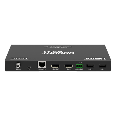 Extensor HDBaseT / 4K@60Hz / 100 m (328 ft) Cat6/6a/7 / Conmutador 2x1 HDMI/USB-C / KVM / PoE | SIERRA STORE